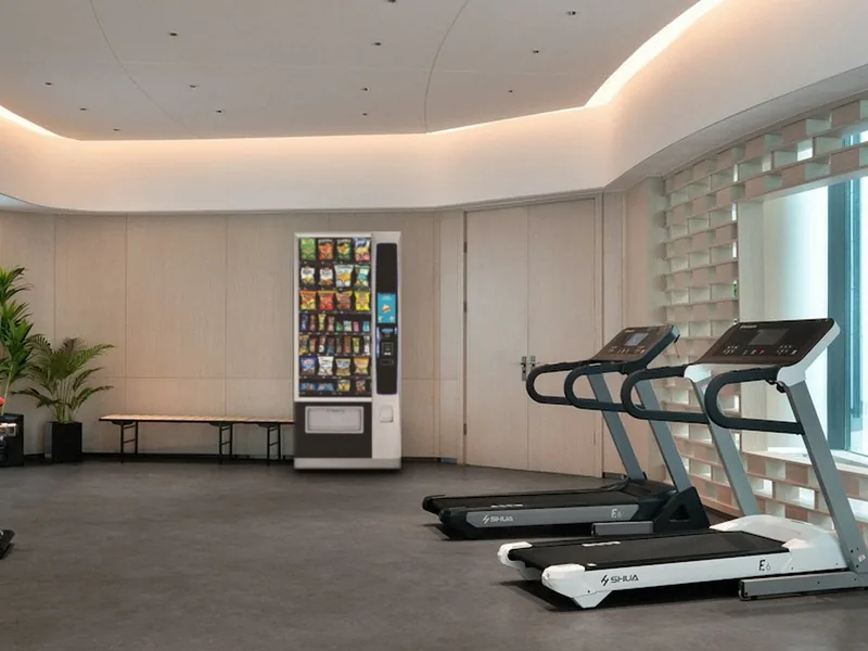Snack vending machine in a modern gym